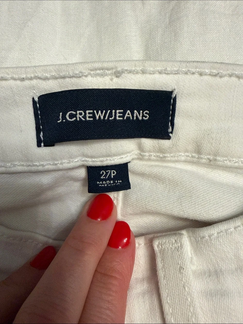 J Crew Billie Demi Boot Crop Jeans - White